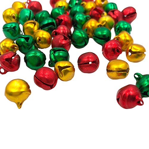Santa's Studio Christmas Holiday Mini Jingle Bells for Decorations - Assorted Colors for Art and Craft - 90 Piece Set