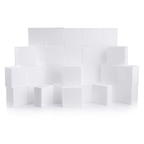 SilverlakeLLC Silverlake Craft Foam Block - 36 Pack of 4x4x2 EPS Polystyrene Blocks for Crafting, Modeling, Art Projects and Floral