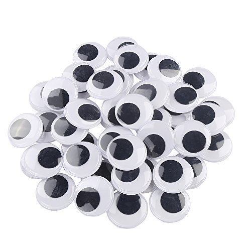 DECORA 500 Pieces 25mm Plastic Wiggle Eyes Self-Adhesive Googly Eyes for Scrapbooking DIY Crafts Doll Masking Supply