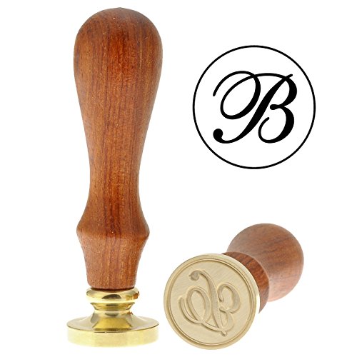 Yoption Letter B Wax Seal Stamp, Yoption Vintage Retro Brass Head Wooden Handle Alphabet Letter Initial Wax Classic Sealing Wax Seal