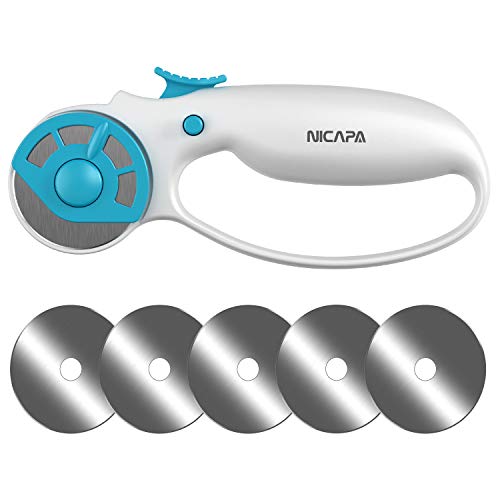 NICAPA 45mm Rotary Cutter for Fabric with Safety Lock Ergonomic
