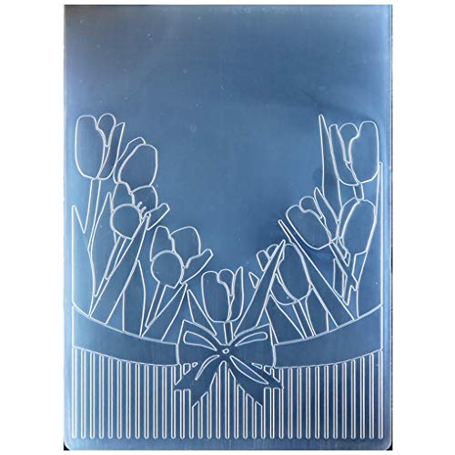 Kwan Crafts Tulip Flower Ribbon Plastic Embossing Folders for