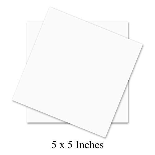 S Superfine Printing 5" x 5" Square Cardstock | 80lb Cover White Thick Card Stock Paper - Smooth Finish | For Scrapbooking, Arts and Crafts,