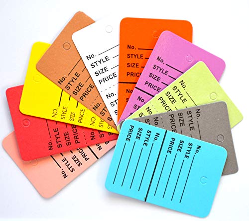 Satsonik 1000 Multi Colors Manila Marking 2 Parts Hard Paper Unstrung Coupon Tag Size 4.5x2.5cm (Multi-Colors)