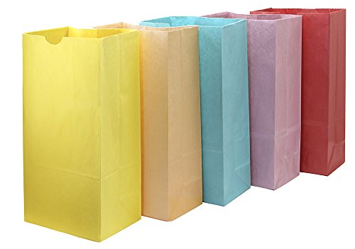 Hygloss Ed Prod Hygloss Products Colored Paper Bags â€“ 50 Assorted Colors for Party Favors, Puppets, Crafts, 6 x 3.5 x 11 Inches
