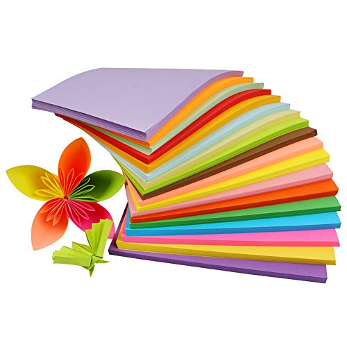 VANTOBEST 100 Sheets 11.6Inch X 8.2Inch A4 Coloured Rectangle Multipurpose Double Sided Copy Paper Origami Folding Paper for DIY