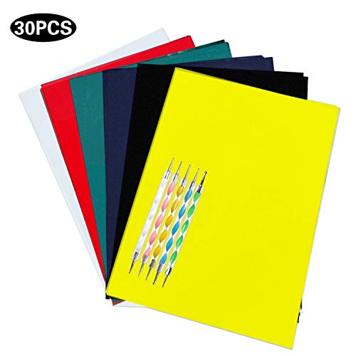 Oubaka 30 Sheets Carbon Transfer Paper,Tracing Paper Carbon Graphite Copy  Paper with 5 Pieces Embossing Styluses Stylus Dotting