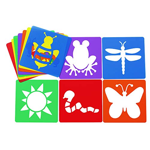 Colorations Garden Shapes Stencils for Kids, 8 inches, Jumbo, Sturdy, Quality, Washable, Paint, Draw, Spray, Classroom, Arts