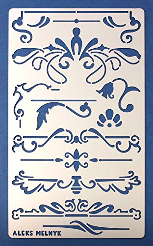 Aleks Melnyk #7 Metal Stencil/Flowers and Vines, Ornament, Vintage, Finds  Stencil Template for Painting on Wood, on