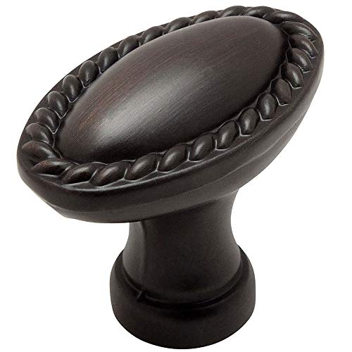 COSMAS 25 Pack - Cosmas 4116ORB Oil Rubbed Bronze Rope/Scroll Cabinet Hardware Oval Oblong Knob