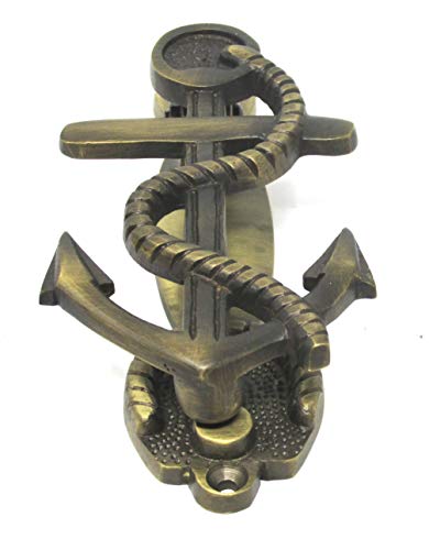 Rousso's Reproduction Anchor Door Knocker Sea Aged Brass Measures 5" x 2-5/8". Made of Sand cast in Solid Brass. Great for Anyone who Appreciate