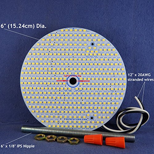SOLARA-USA 6" Diameter LED Panel for Ceiling Fan Light - 3700Lumens 17Watts 120Vac - NON-DIMMABLE. SOFT WHITE LED [3000K].
