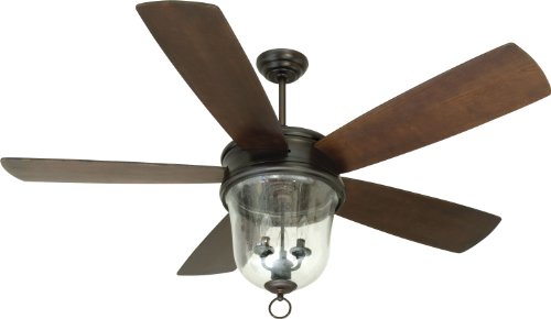 Craftmade Outdoor Ceiling Fan with Light and Remote, Craftmade FB60OBG5 Fredericksburg 60 Inch for Patio Walnut Blades, Bronze