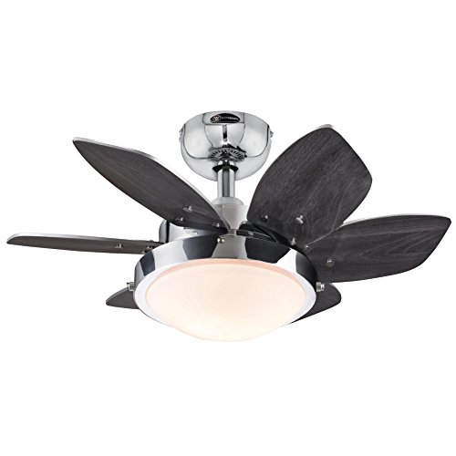 Westinghouse Lighting 7863100 Quince 24-Inch Chrome Indoor Ceiling Fan, Light Kit with Opal Frosted Glass