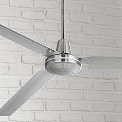 Casa Vieja 72" Casa Velocity Modern Industrial Outdoor Ceiling Fan Brushed Nickel Wall Control Damp Rated for Patio Porch - Casa Vieja