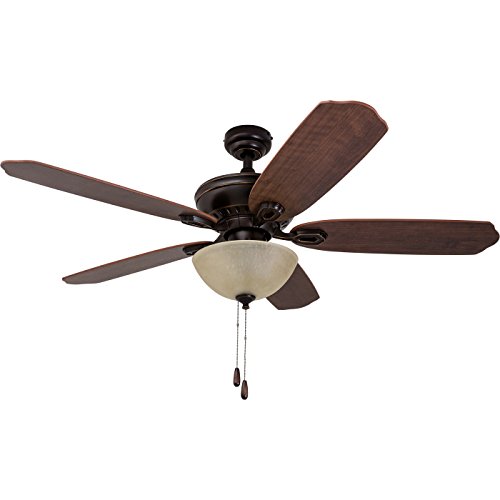 Prominence Home 50334-01 Spring Hollow Ceiling Fan, 52 inches, Reversible Fan Blades, Oil-Rubbed Bronze