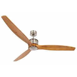 Lucci Air 210506010 60 in. Airfusion Akmani DC Ceiling Fan&#44; Brushed Chrome & Teak