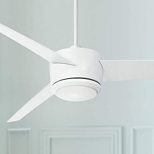 Casa Vieja 54" Epilogue Modern Ceiling Fan with Light LED Dimmable Remote Control White for Living Room Kitchen Bedroom Dining - Casa
