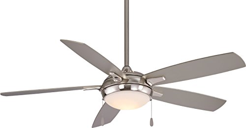 Minka Aire F534L-BN LUN-AIRE, 54" 5-Blades LED Ceiling Fan in Brushed Nickel Finish with Silver Blades