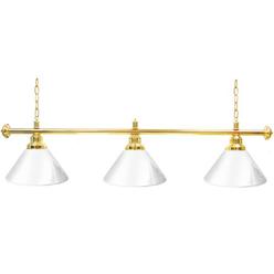 Trademark Global Premium 3 Shade Billiard Lamp White and Gold