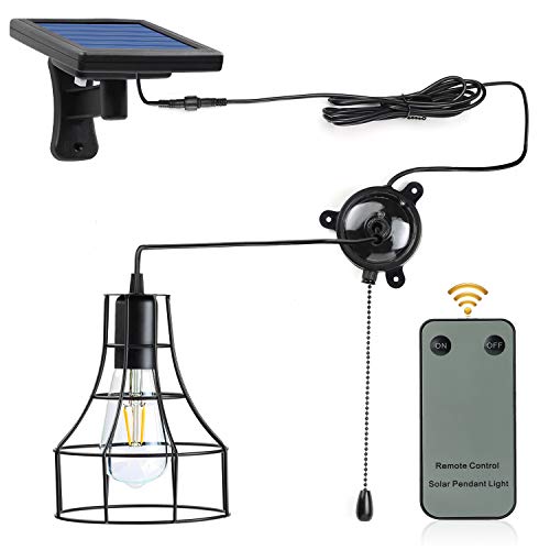 Kyson Indoor Solar Barn Lights,Kyson Solar Powered Led Shed Light with On Off Switch and Pull Cord Also E27 Socket Low Voltage 3V