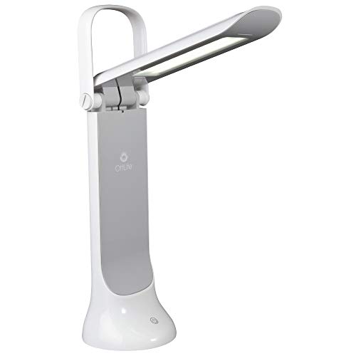 OttLite Dimmable LED Task Lamp, White and Grey