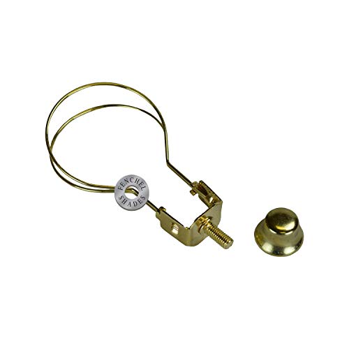 FenchelShades.com - Lamp Shade Light Bulb Clip Adapter Clip on with Shade Finial Top, Brass Color (1)