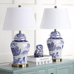 Safavieh Lighting Collection Shanghai Ginger Jar Blue and White 29-inch Table Lamp (Set of 2)