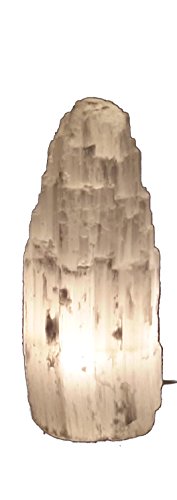 StarStuff.Rocks Selenite Crystal Tower Mountain Lamp - Natural Selenite Specimen Mineral Rough Decor - Night Light - Desk Lamp - Table Lamp