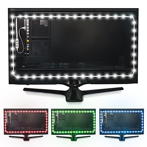 power practical led lights for tv in living room or bedroom, luminoodle backlight, usb powered strips w/remote for 15 ambient