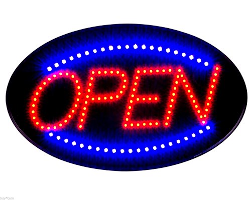 e-onsale Jumbo 24" x 13" LED Neon Sign with Motion -"OPEN" (Red/Blue) B30