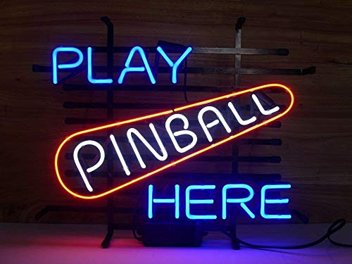 Desung Brand New 20"x16" Play Pinball Here Neon Sign (Various sizes) Beer Bar Pub Man Cave Business Glass Neon Lamp Light