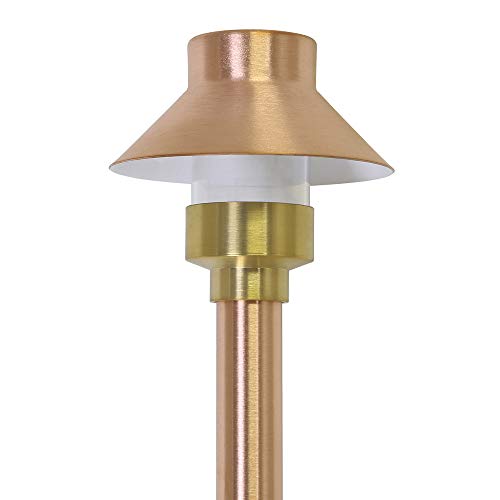 Lightkiwi M3402 Top Hat Path & Area Light for 12 Volt Low Voltage Landscape Lighting - Copper (Light Bulb Not Included)