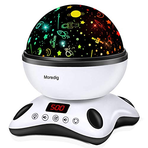 Moredig Night Light Projector Remote Control and Timer Design Projection lamp, Built-in 12 Light Songs 360 Degree Rotating 8