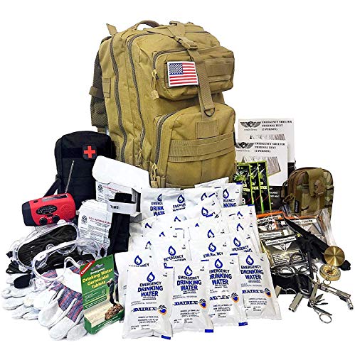 EVERLIT Complete 72 Hours for 2 People Earthquake Bug Out Bag Emergency Survival Kit. Be Prepared for Hurricanes, Floods,