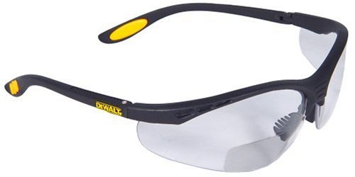 Dewalt DPG59-115C Reinforcer Rx-Bifocal 1.5 Clear Lens High Performance Protective Safety Glasses with Rubber Temples and