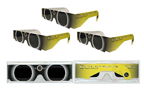 American Paper Optics, LLC. Solar Eclipse Glasses - ISO Certified, CE Approved - 3 Pairs - "Yellow Sun" - Solar Shades