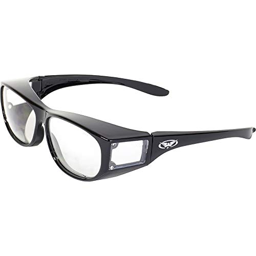 Global Vision Escort Advanced System Safety Glasses Fits Over Most Prescription Eyewear - Free Rubber Ear Locks and