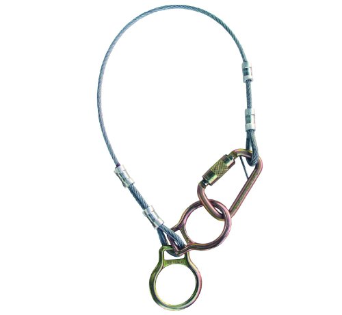 3M Personal Protective Equipment 3M Protecta 2190100 Tie-Off Adaptor, 3', 1/4" Galvanized Cable Dual-Ring , Carabiner At One End, Two D-Rings At The Other,