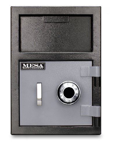 Mesa Safe MFL2014C All Steel Depository Safe with Combination Lock, 0.8-Cubic Feet, Black/Grey