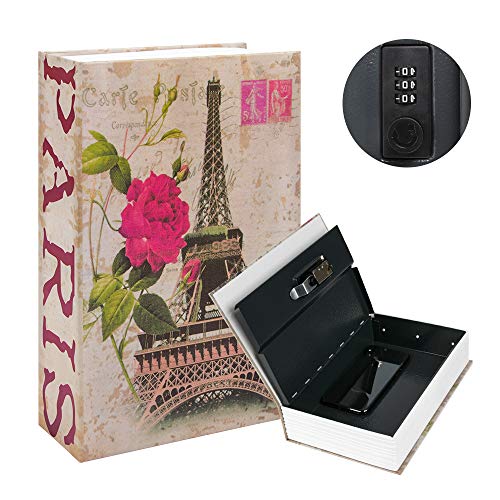 Kyodoled Diversion Book Safe with Combination Lock, Safe Secret Hidden Metal Lock Box,Money Hiding Box,Collection Box,9.5" x
