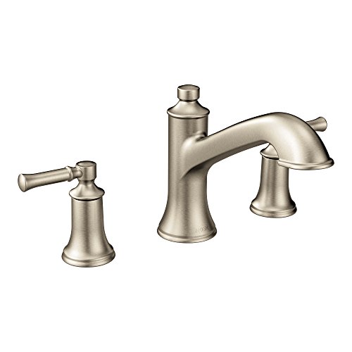 Moen, Brushed Nickel T683BN Dartmoor two-handle high arc roman tub faucet, 1