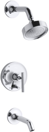 KOHLER K-T14420-4-CP Purist Rite-Temp Pressure-Balancing Bath and Shower Faucet Trim, Polished Chrome