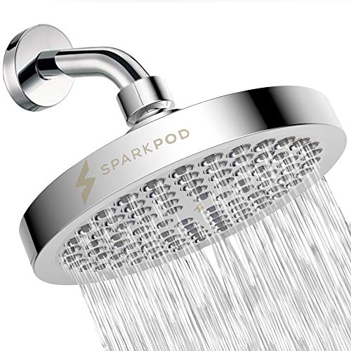 SparkPod Shower Head - High Pressure Rain - Luxury Modern Chrome Look - Easy Tool Free Installation - The Perfect Adjustable