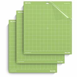 Nicapa 12x12 inch Standard Grip Cutting Mat for Cricut Maker 3/Maker/Explore 3/Air 2/Air/One (3 Pack) Adhesive Sticky Green Quil