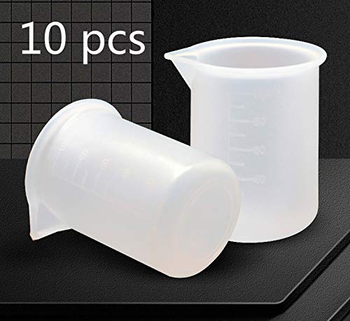 Phinicco 10 Pcs 100ml Silicone Measuring Cups, Epoxy Resin Cups