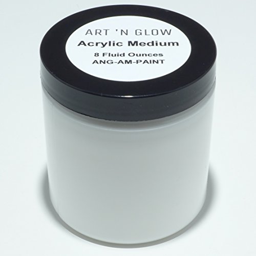 Art 'N Glow Acrylic Paint Medium for Glow Powder and Other Pigments - 8 Ounces