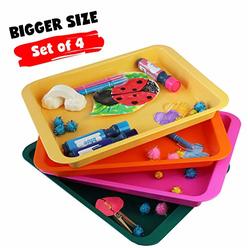 Dab and Dot Markers Activity Plastic Tray - Art + Crafts Organizer Tray, Serving Tray, Great for Crafts, Beads, Orbeez Water Beads, Painting (Set