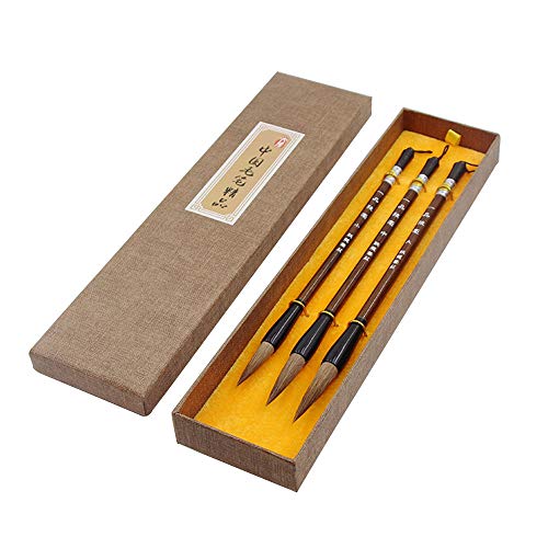aisheyoupin Chinese Traditional Calligraphy Brush/Chinese Calligraphy Watercolor Sumi Drawing Brush Wolf Hair/Painting Sumi Set((L + M +