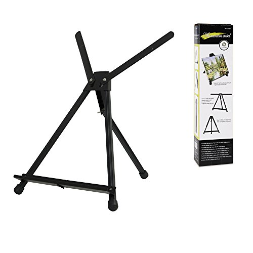 CONDA Aluminum Table Easel 1 Pack Tri-Pod Display with Rubber Feet,Black,20" x 24"(Double Arms)